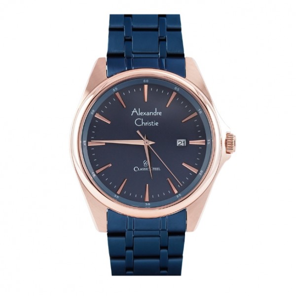 Alexandre Christie AC 8661 Rosegold Blue Man MDBURBU